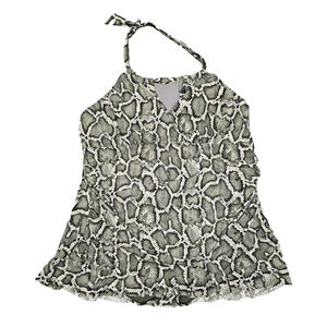 Curvy SNAKE PRINT OnePiece Ruched SWIMSUIT 2X Indie Sleaze Mob Wife Rockabilly